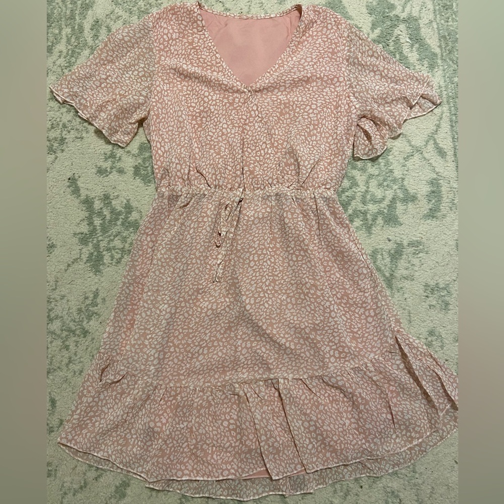 Pink Cheetah print summer dress size Small